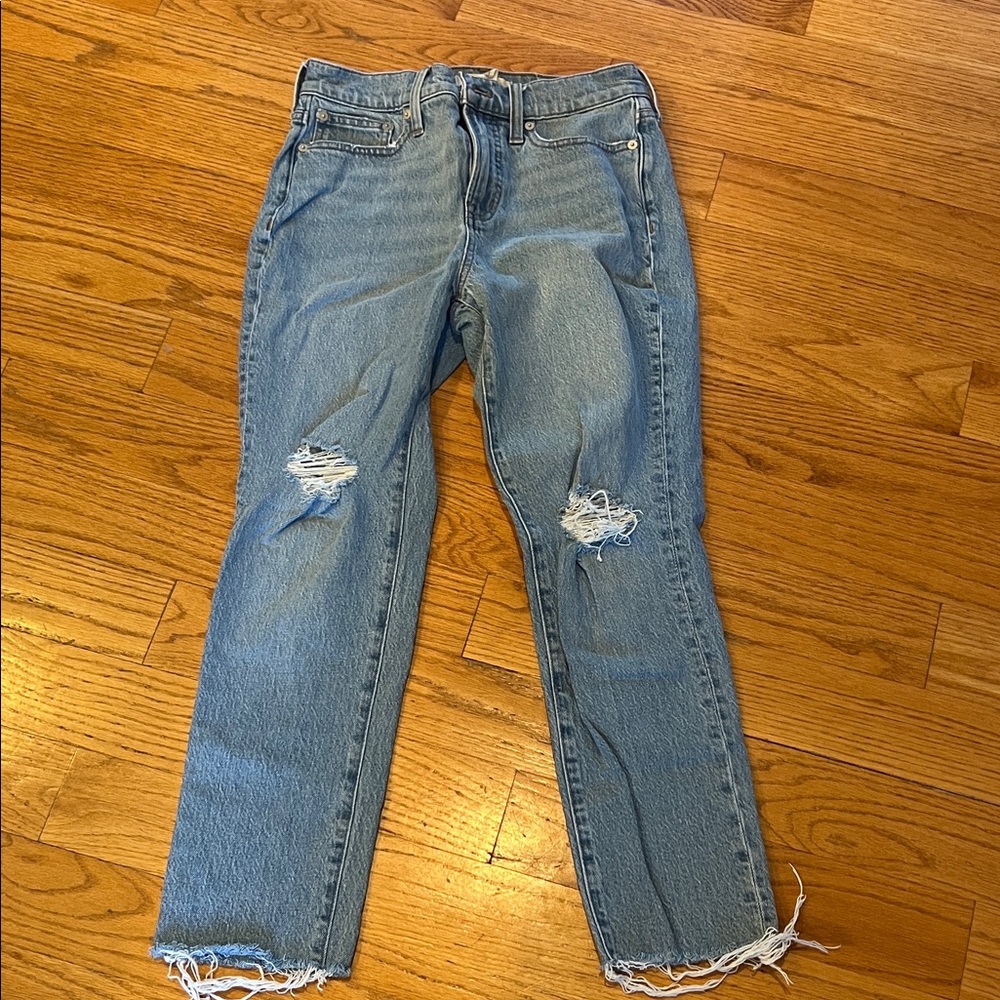 Madewell perfect vintage jeans Stylish Blue Distressed Women Jeans 26p